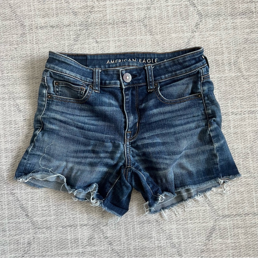 American Eagle Women’s Blue Next Level Stretch Denim Jean Shorts